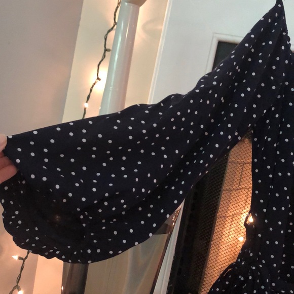 Navy off the Shoulder Mini Dress - Picture 3 of 5